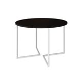 Mesa Jantar Industrial Redonda 110cm Base V Ferro Preto