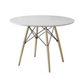 Mesa De Jantar Eames Wood Tampo Madeira 90 Cm Branco