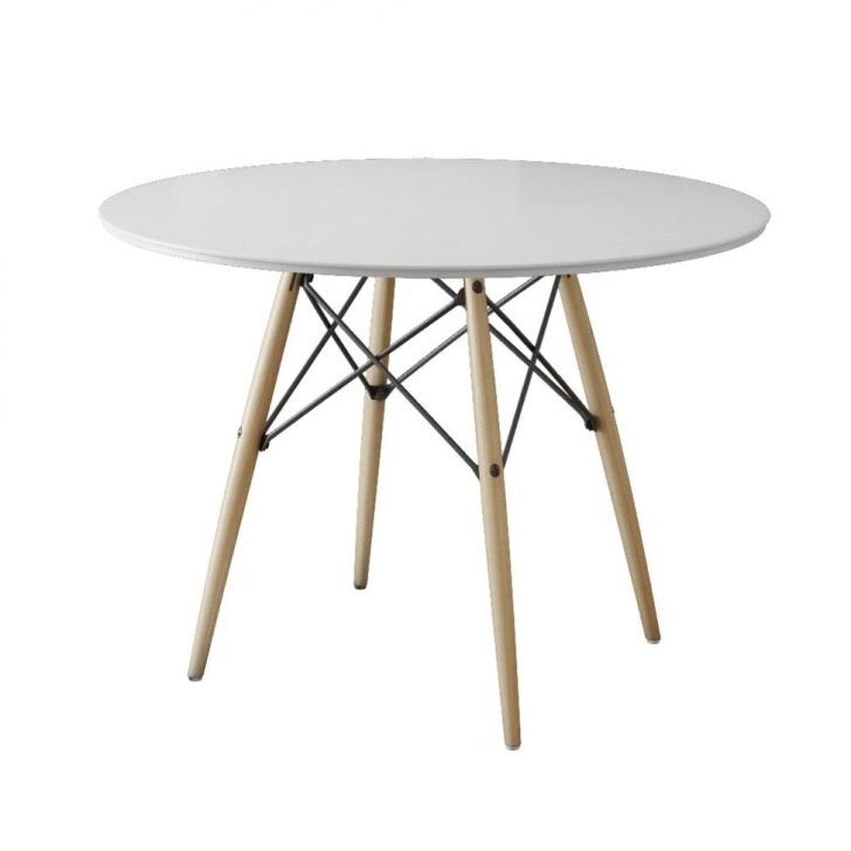 Mesa De Jantar Eames Wood Tampo Madeira 90 Cm Branco