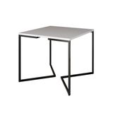 Mesa Jantar Industrial Quadrada 90cm Base V Ferro Branco