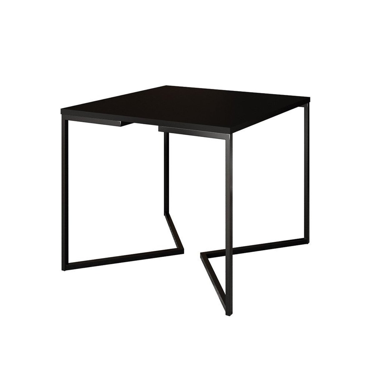 Mesa Jantar Industrial Quadrada 90cm Base V Ferro Preto