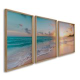 Quadro Decorativo Paisagem Praia, Mar E Pôr Do Sol 60x90cm Para Sala, Casa De Praia, Banheiro Hanover