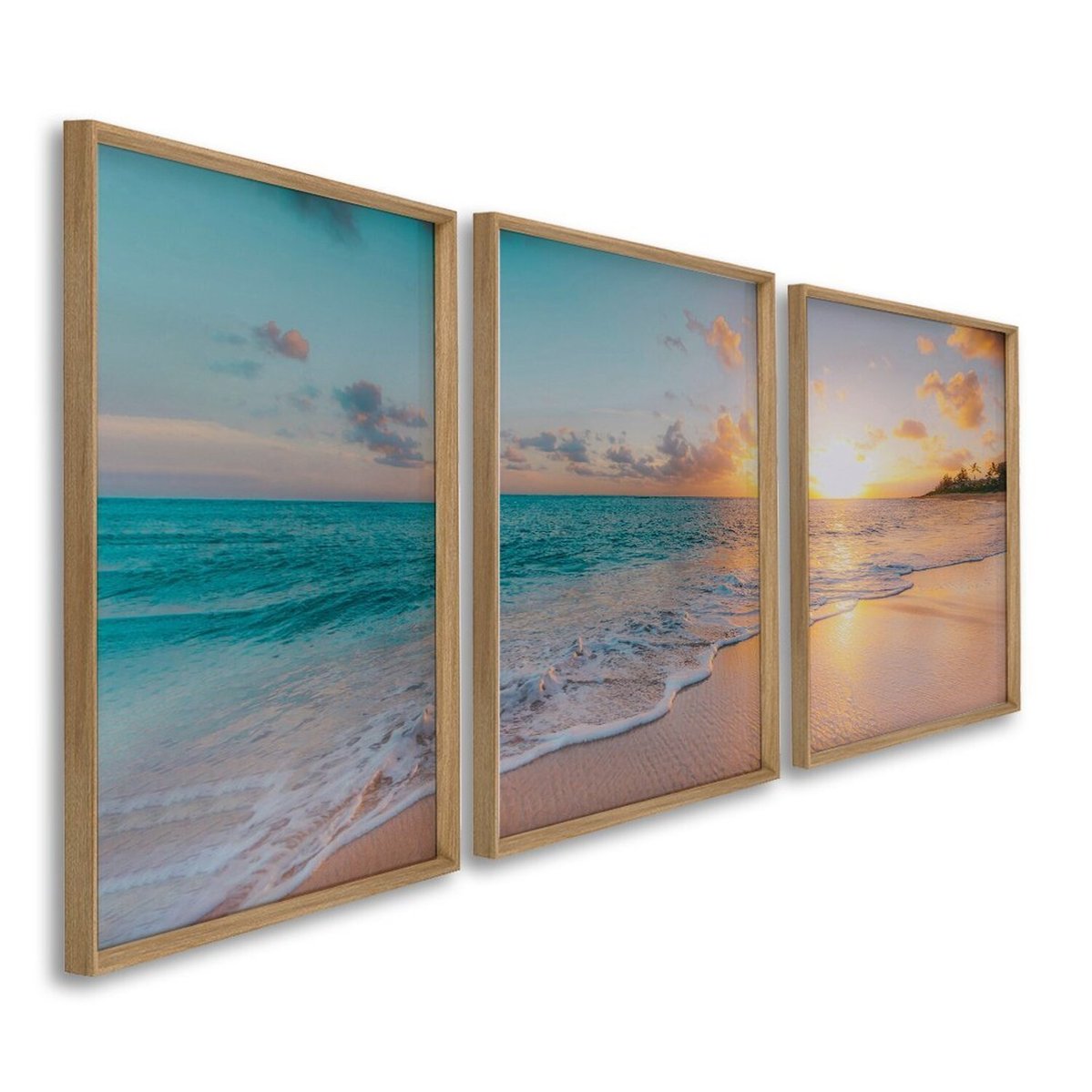 Quadro Decorativo Paisagem Praia, Mar E Pôr Do Sol 60x90cm Para Sala, Casa De Praia, Banheiro Hanover