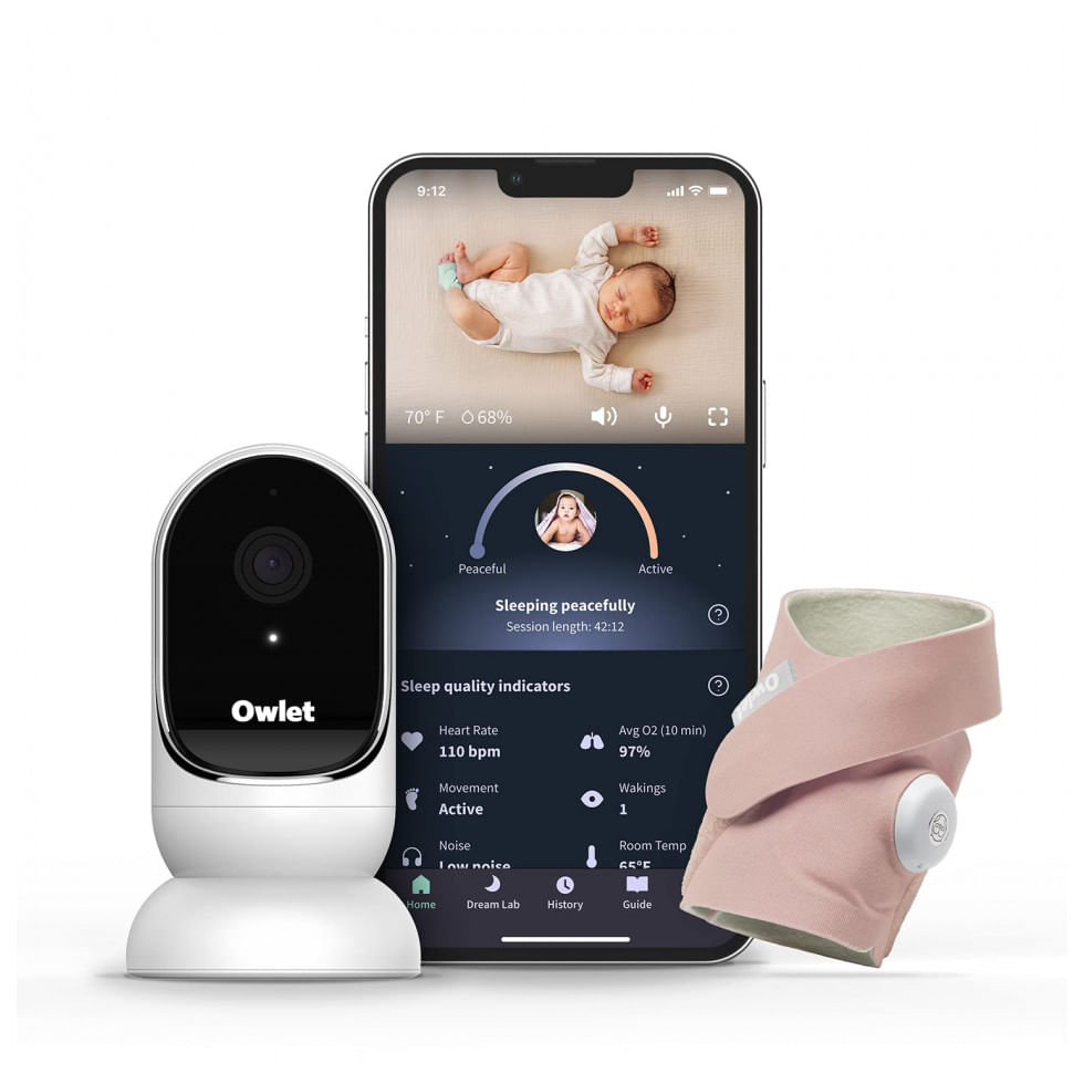 Baba Eletronica Com Camera Hd E Indicador De Qualidade Do Sono, Owlet, Branco