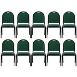 Kit 10 Cadeiras Hoteleiras Auditório Empilhável Linho M23 Verde - Mpozenato