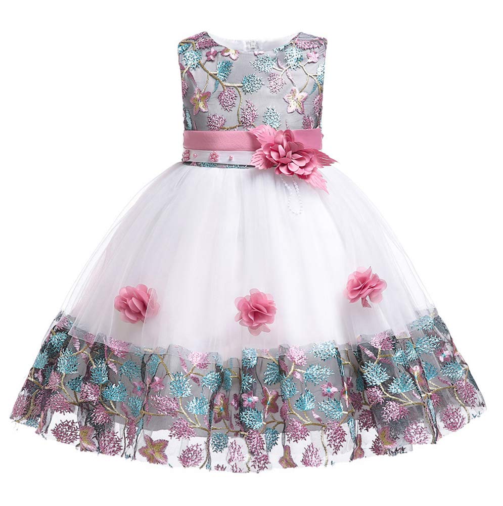 Vestido De Batismo De Casamento De Princesa Qunsia Para Menina De 4 Anos Rosa