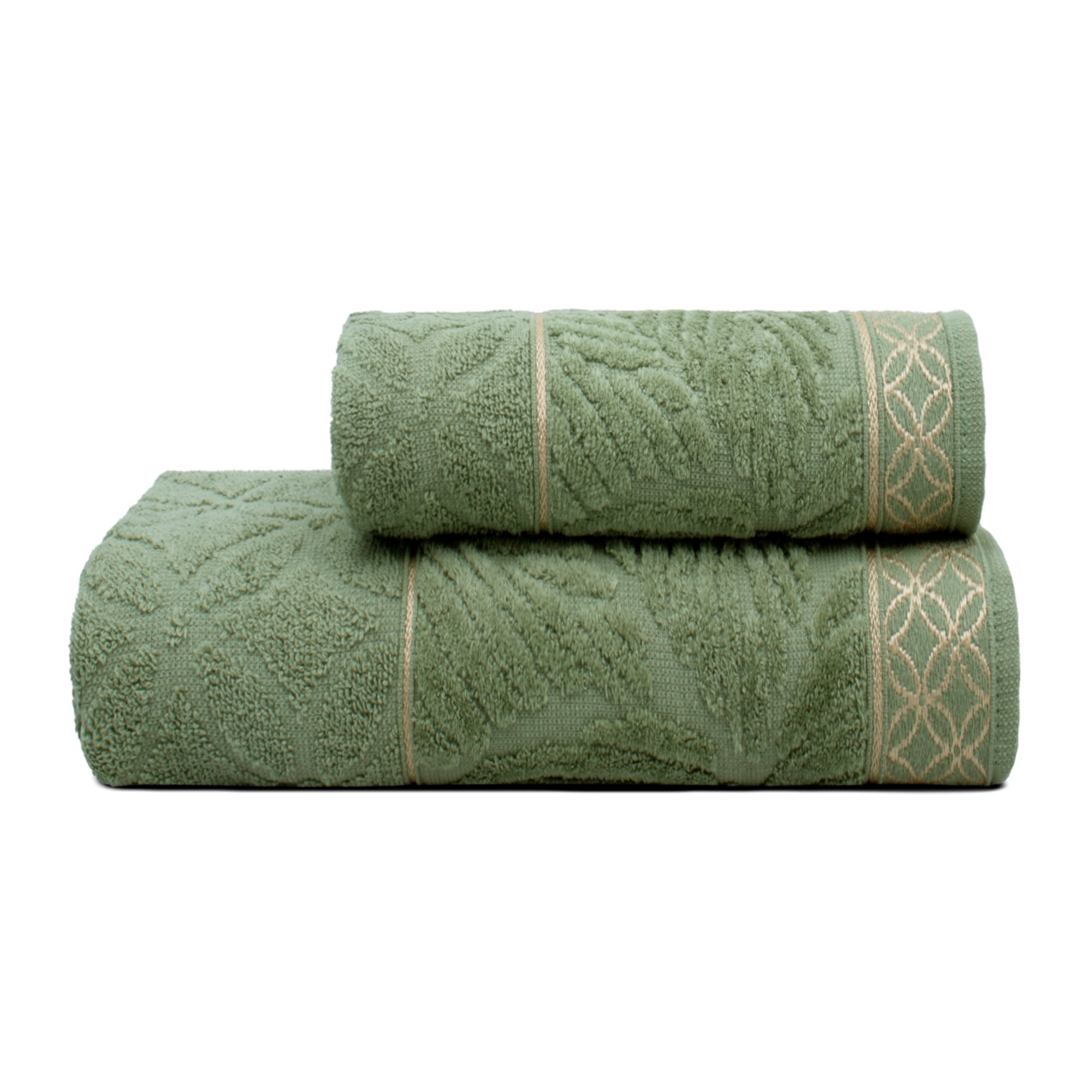 Jogo De Toalhas 2 Peças Jacquard Appel 420g/m² - Nativa Verde Mato