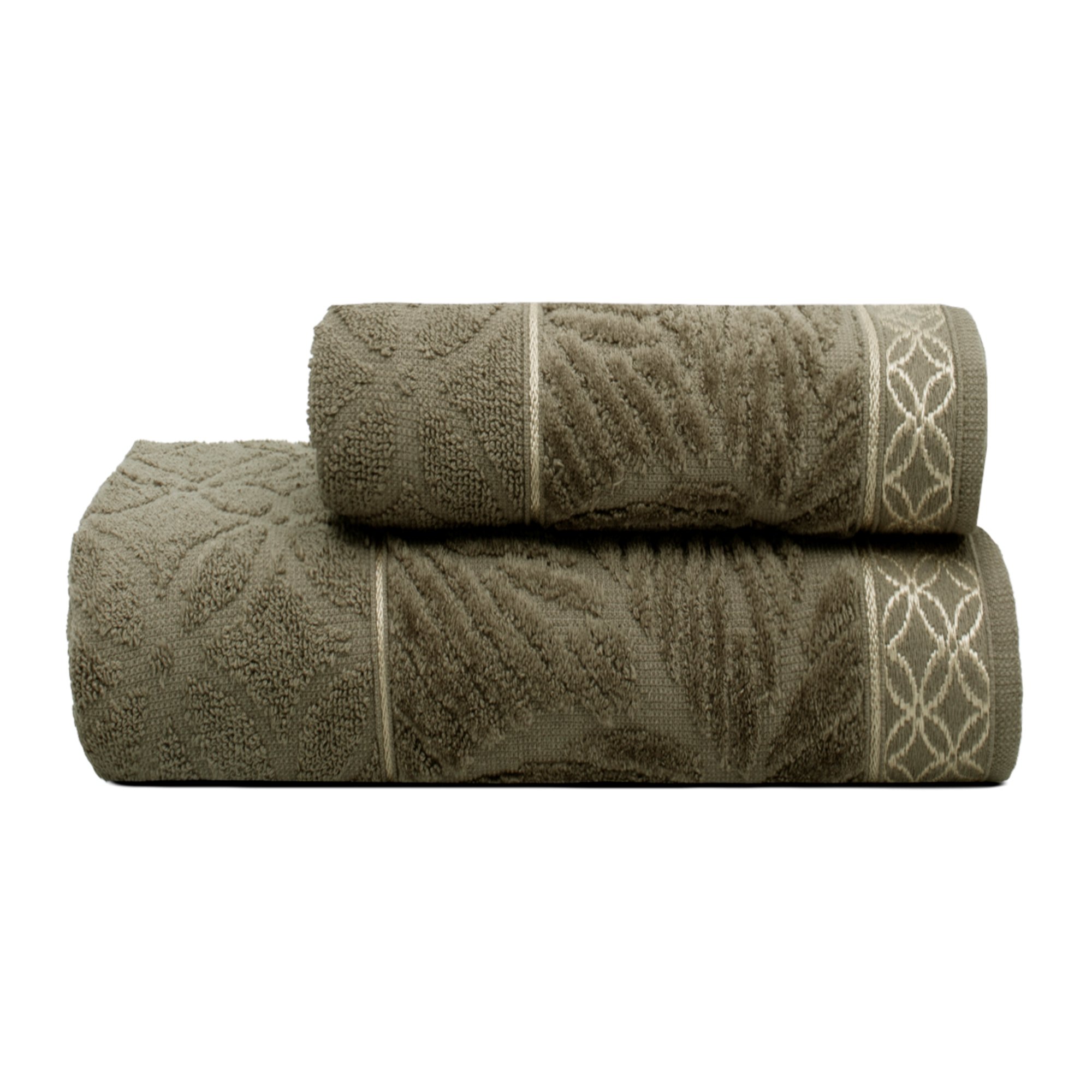 Jogo De Toalhas 2 Peças Jacquard Appel 420g/m² - Nativa Taupe