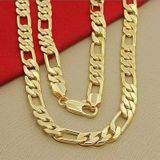 Corrente Masculina Figaro Grossa Banhada A Ouro 18k 8mm 50