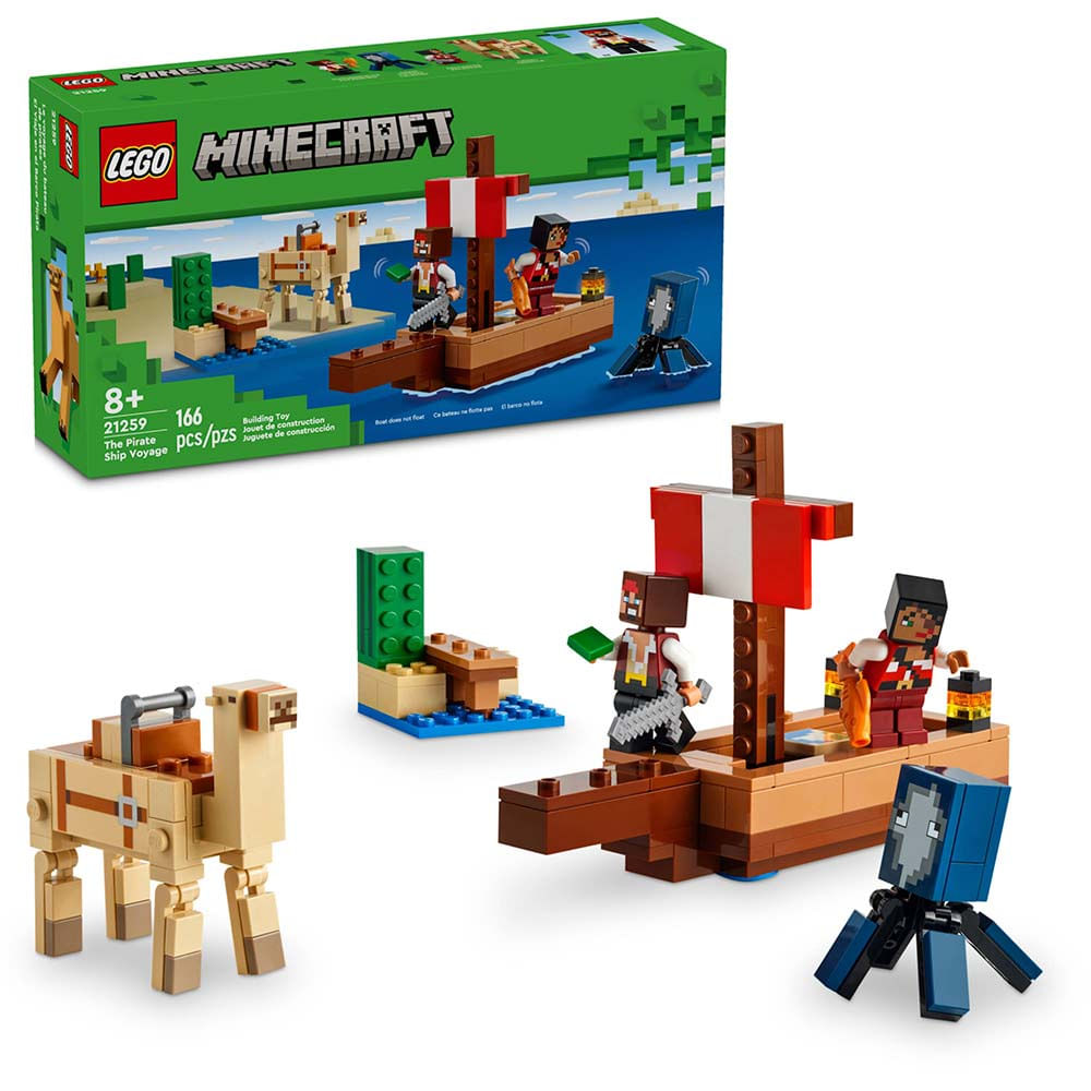 Bloco De Montar Minecraft A Viagem Do Barco Pirata 166 Pecas Lego