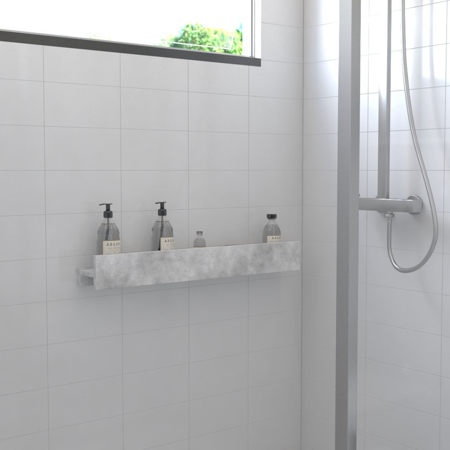 Porta Shampoo Linear 80cm Venturi Concreto