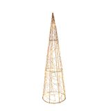 Árvore Cone Aramado Dourado Iluminada 50cm Trançado Fio Furta Cor - Magizi