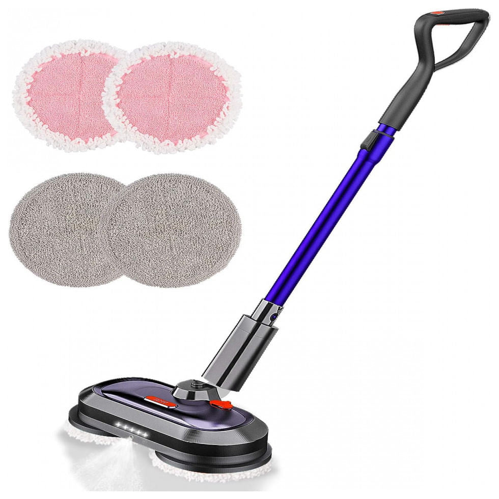 Esfregao Mop Eletrico Sem Fio A Bateria Tanque De 300 Ml Com Farol Led, Roxo, 110v, Vmai P700, Violeta