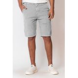 Bermuda Masculina Sarja Slim Polo Wear Cinza Claro