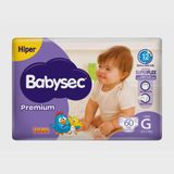 Fralda Babysec Premium Hiper Tamanho G 60 Unidades