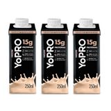 Kit 3 Yopro Bebida Láctea Coco Com Batata Doce 15g De Proteínas 250ml Cada