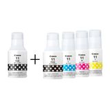 Kit 5 Refil Tinta Original Canon Gi-11 Gi11 G11 4x Cores + 1 Preto P/ G2160 G3160