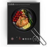 Cooktop Elétrico Portátil De Indução Com 9 Níveis De Potência, Temporizador E Trava De Segurança Para Crianças, 110v 1800w, Wesonorous, Preto