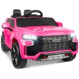 Carro Elétrico Infantil A Bateria Com Controle Remoto, Luzes Led, Música Bluetooth, Buzina E 3 Velocidades, 12v, Enyopro, Rosa