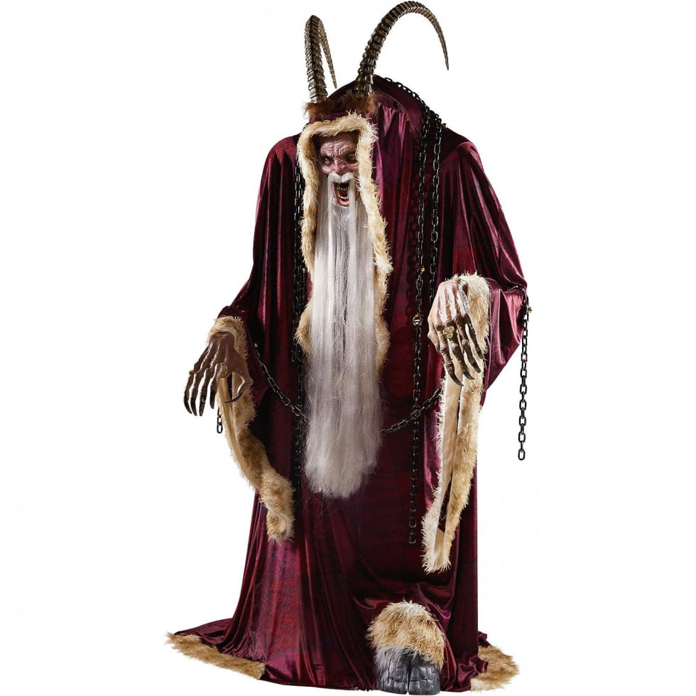 Animatronico De Espirito Krampus De Halloween Para Decoração Com Sons E Movimentos