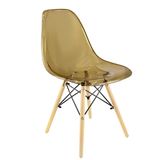 Cadeira Charles Eames Cristal Eiffel Wood Designer Bege