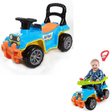 Carrinho De Brinquedo Andador De Passeio Jip Jip Infantil Com Empurrador Colorido