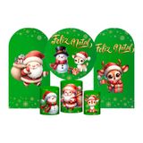 Kit Casado Natal 3d Painel Redondo + Trio Cilindro + 2