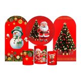 Kit Casado Natal 3d Painel Redondo + Trio Cilindro + 2