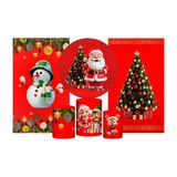 Kit Casado Natal 3d Painel Redondo +trio Cilindro + 2