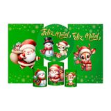 Kit Casado Natal 3d Painel Redondo +trio Cilindro + 2