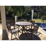 Jogo Conjunto De Mesa 5 Cadeiras Aluminio De Piscina Oferta