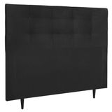 Cabeceira Estofada Cama Box Casal 140 Cm Helena Suede Preto