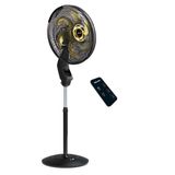 Ventilador De Coluna Mallory Chronos Com Controle Remoto E Painel Touch Preto E Dourado 40cm - 127v