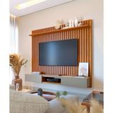 Painel Para Tv Home Suspenso Ripado Ambiente Loft 1.8 Nature Gianduia - Imcal