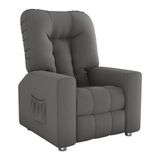 Poltrona Retrátil E Reclinável 82cm Com Tecido Suede Multimóveis Cr45261 Cinza
