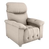 Poltrona Retrátil E Reclinável 83cm Tecido Suede Multimóveis Cr45262 Bege Bege