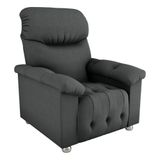 Poltrona Retrátil E Reclinável 83cm Tecido Suede Multimóveis Cr45262 Cinza Cinza