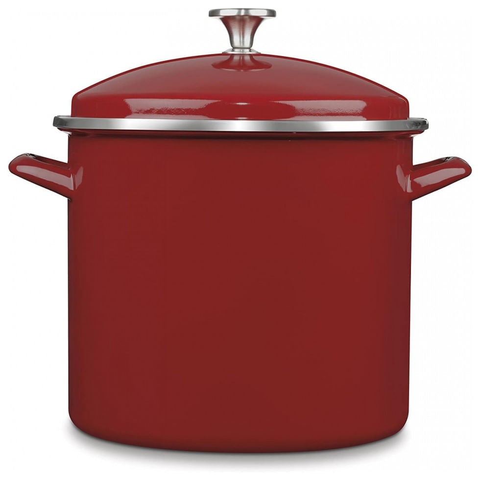 Caldeirao Com Tampa 12 Litros Em Aco Esmaltado, Cuisinart Eos126 28r, Vermelho