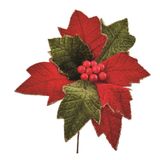 Flor Fluminense Vermelho E Verde 25cm Enfeite De Natal