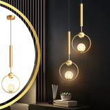 Luminária Pendente Led 3 Cores Jabuticaba Metal Dourado