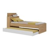 Bicama De Solteiro Para Colchão 188 X 78cm Com Baú Embutido Multimóveis Mp4258 Rustic/branco Rustic/branco