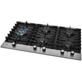 Cooktop A Gás Fischer Ferro Fundido 5 Queimadores Mesa Vidro Platinium Preto Bivolt 33810-92122