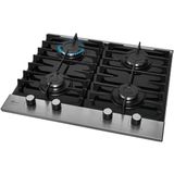 Cooktop A Gás Fischer Ferro Fundido 4 Queimadores Mesa Vidro Platinium Bivolt 33800-92121