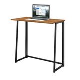 Mesa De Computador Dobrável Industrial 80 Cm Aço Preto Canela Rústico Fit Art Panta