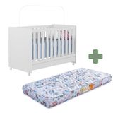 Berço Com Colchão Baby Luxo Celiflex 130 X 70 Cm Branco Encanto Peternella