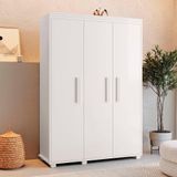 Guarda Roupa Solteiro 3 Portas 124 Cm Branco Belize Fênix