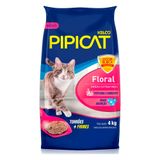 Areia Higiênica Pipicat Floral Para Gatos 4kg