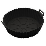 Forma Redonda De Silicone Para Air Fryer Preta 19cm