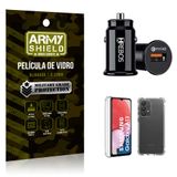 Kit Carregador Veicular Turbo 18w Com Capinha Samsung A13 4g E Película 3d