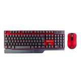 Kit Teclado E Mouse S/ Fio Kross Vermelho E Preto Ke-km553v1